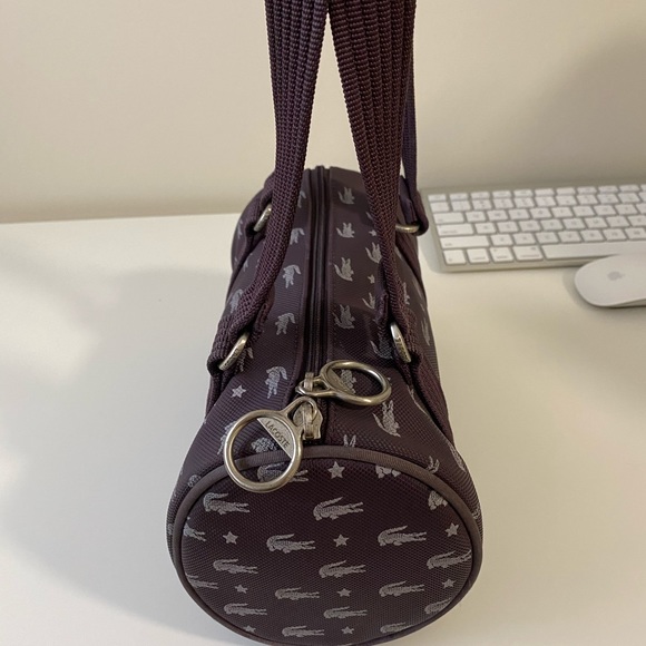 LACOSTE Rare Lacoste Print Medium Roll Bag, PURPLE - Picture 3 of 7